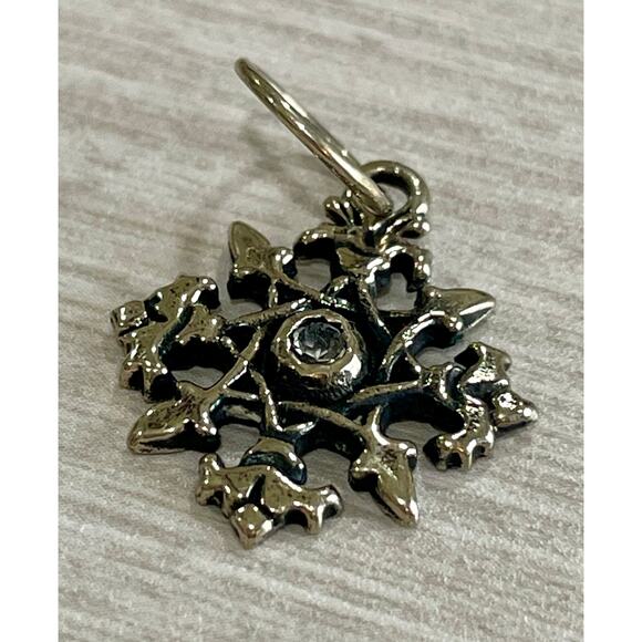 Love Heals Jewelry - Love Heals White Topaz APRIL Birthstone Snowflake White Bronze Charm LH97